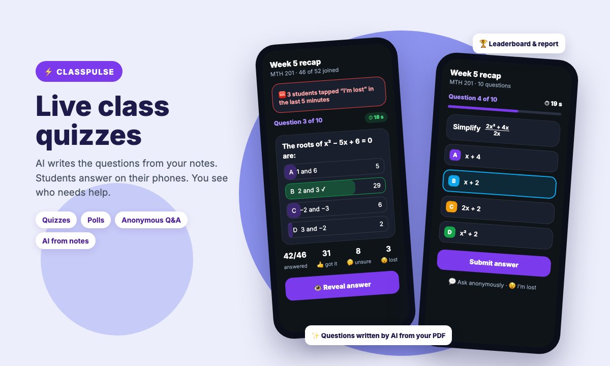 ClassPulse — Live Class Quizzes in the Attenova app